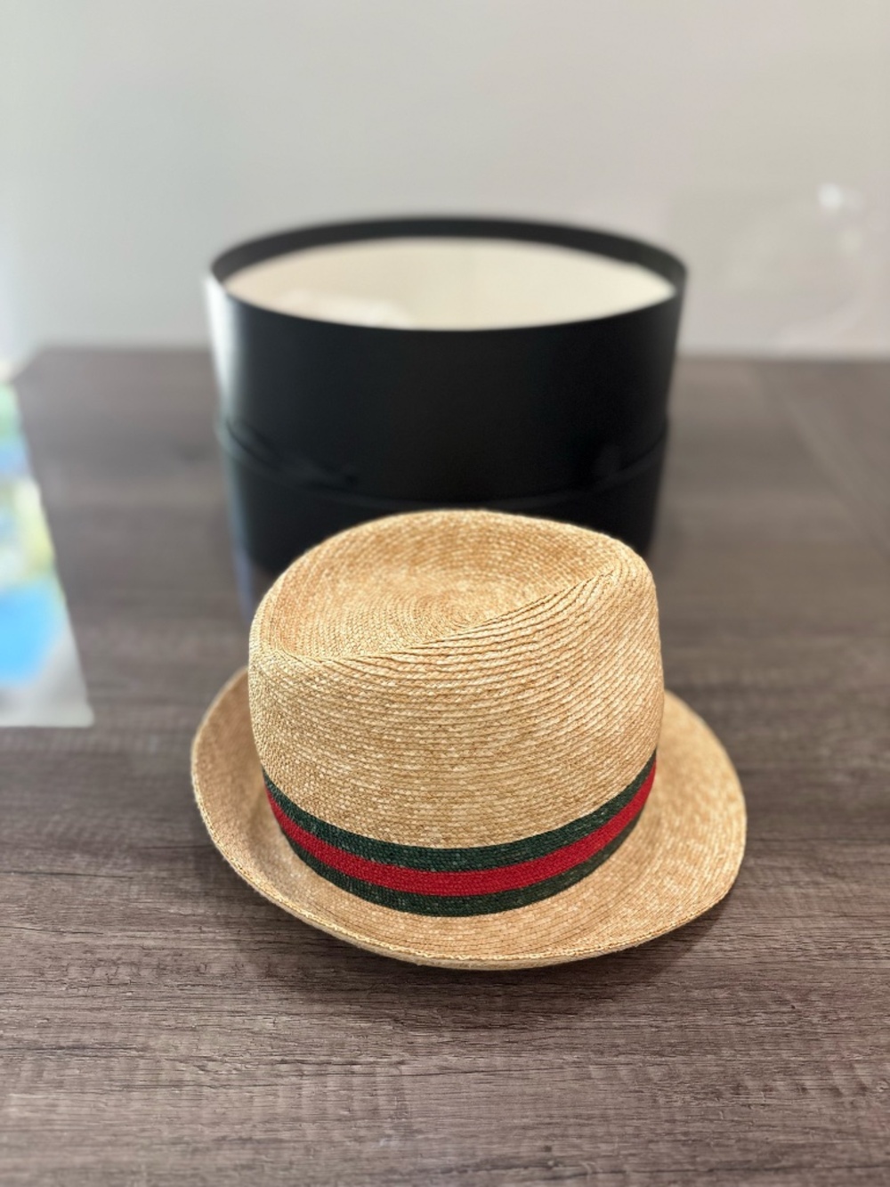 Gucci Straw Fedora with Web Stripe Band - Picture 6 of 7
